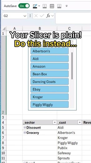 Slicer Formatting Makeover #excel #pivottable