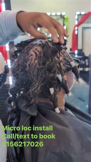 Micro locs install #hairstyles #loclove #braids