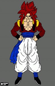 gogeta ssj 4 para colorear, gogeta ssj 4 para imprimir