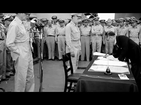 Japan Surrender aboard USS Missouri | WW2 - [HD Restored, Colorized]