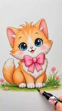 How to Draw a Cute Kitten 🐱💕 |#drawing #craft #art