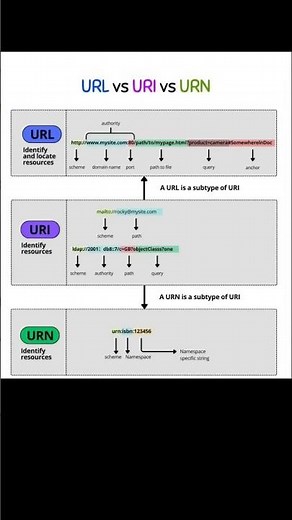 URL vs URI vs URN — The Ultimate Web Breakdown #WebDevelopment #CodingBasics #InternetFacts #shorts