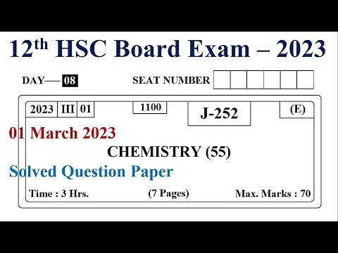 1 March 2023 HSC Board Chemistry Question Paper Complete Solution