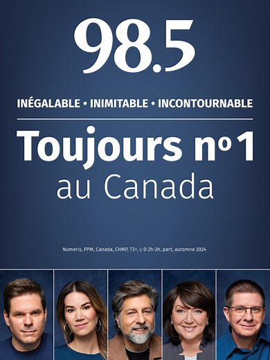 Le 98.5 : Radio #1 au Canada !
