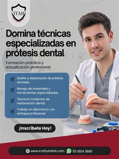 🔥 Conviértete en un experto en prótesis dental. Domina técnicas especializadas, trabaja con herramientas modernas y lleva tu carrera al siguiente nivel. 💼✨ 💡 Aprende haciendo, con formación práctica y enfoque profesional. Prepárate para destacar en el mundo odontológico. 👉 ¡Inscríbete hoy y transforma tu futuro profesional! 📲Contáctanos ⁨55 8514 3680⁩ ##prótesisdental##odontología##formaciónprofesional##técnicosdentales##saludbucal