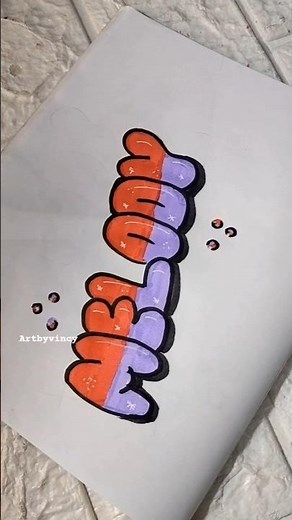 The art of writing harmony in bubble letter ‪@artbyvincy‬
