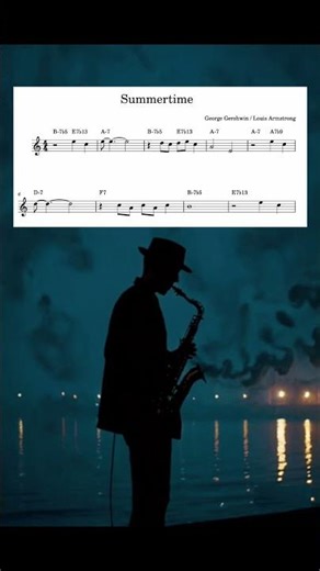 Summertime (easy jazz tune) for alto saxophone