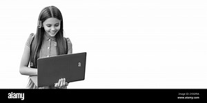 teen girl do homework online. webinar video lesson. online education on laptop. homeschooling and elearning. back to school. online school lesson Stock Photo - Alamy