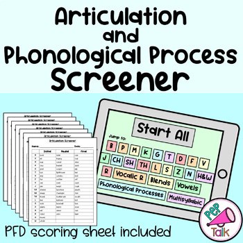 Digital Articulation and Phonological Process Screener Informal Assessment