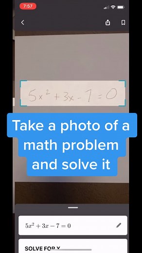 Take a photo of a math problem & solve w/ the free #Microsoft Math Solver #math #studenthacks #mathhacks #techtips #techtok #edutok #fyp #tiktokmath