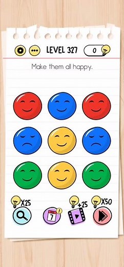 Brain Test Level 327 Make Them all Happy Walkthrough Solution