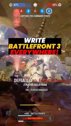 WRITE BATTLEFRONT 3 EVERYWHERE! #starwars #battlefront3 #battlefront #bf3 #gaming