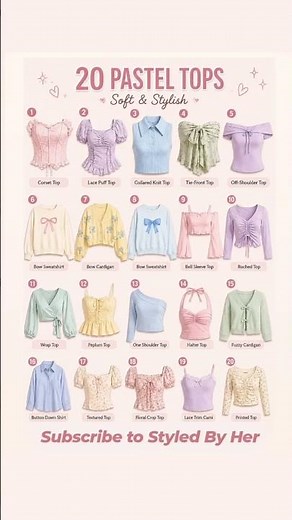 20 Cute Trendy Pastel Tops for Aesthetic Outfit Ideas🌸💖 #ytshorts #shorts #fashion #trending #viral