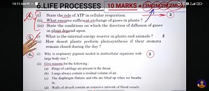 10:11Amm " ob .LIFE PROCESSES(ii) What ensures sufficient exch... | Filo