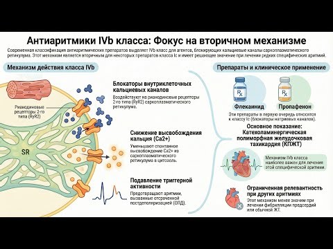 Ryanodine receptors, RyR2 channels: use of class IVb antiarrhythmics (flecainide, propafenone)