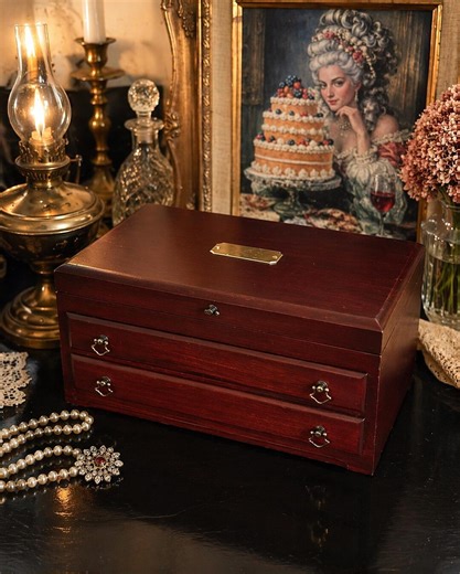 Vintage Eureka Jewelry Box Reed & Barton USA Wood Jewelry Chest Velvet Lined Large Jewelry Storage Box With Drawers Monogram BST - Etsy