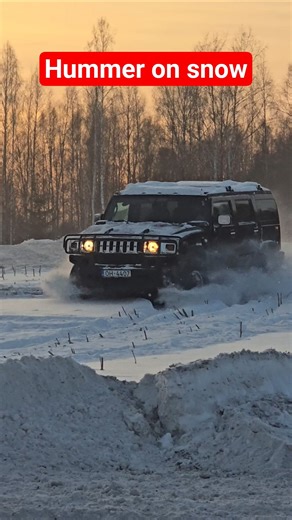 Hummer H2 plowing through snow #hummer #snow #winter