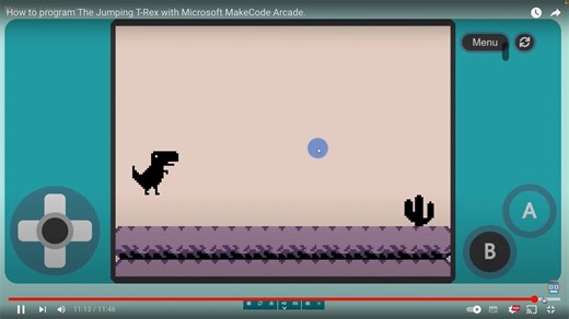 makecode Arcade做的小恐龙跑跑，有趣