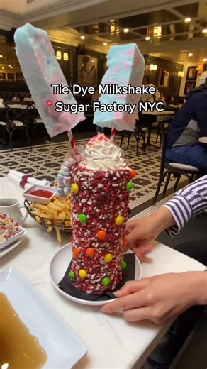 Colorful Tie Dye Milkshake at Sugar Factory NYC