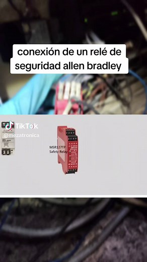 conexión de un relé de seguridad Allen Bradley MSR127TP . . . . . . . . . #allenbradley #automatizacion #ingenieria #mecatronica #industria #maquila #universidad #sensores #rockwell #ingenieriaelectrica #practicasprofesionales