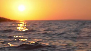 Download Ocean horizon sunset, cinematic slow motion for free