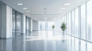 Luxury office interior design for a modern working background, open space office with a modern design, indoor office building. Stock Video