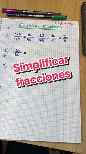 Cómo simplificar fracciones o encontrar la fracción irreducible!💪🏼 #fraccionirreducible #simplificarfracciones #fracciones #matematica #matematicastiktok #profe #facilyrapido #parati #fyp