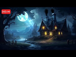 🎃 Halloween Night Ambience🎃 Cozy & Spooky Background sounds. Live Stream | Halloween Aesthetic Loop