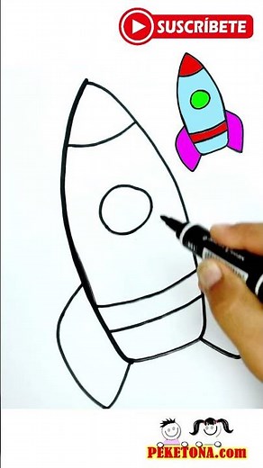 Cómo dibujar un cohete espacial paso a paso