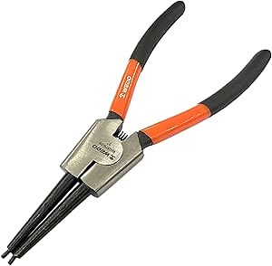 WEDO External Snap Ring Plier 7", External Circlip Pliers with Straight Jaw, CR-V,Heavy Duty Precision Spring Loaded Pliers for Ring Remover Retaining and Remove Hoses, Gaskets