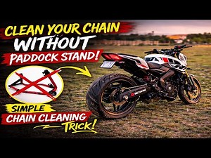 Chain Cleaning Hack without Double Stand | Works on All Bikes! || NS400 chain cleaning ||