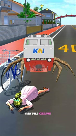 MONSTER KERETA KAI menyerang di depan PENJARA INDOMARET!!! #sakuraschoolsimulator
