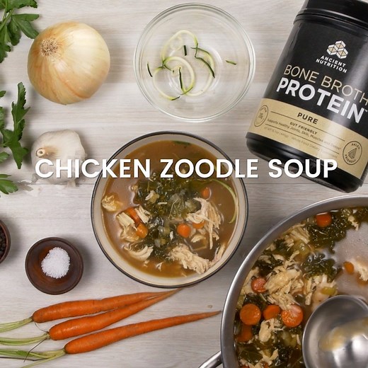 Get the full recipe for this Chicken Zoodle Soup here: https://bit.ly/30LQsiD | Dr. Josh Axe