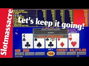 Keep the Jackpots coming! High Limit Video Poker