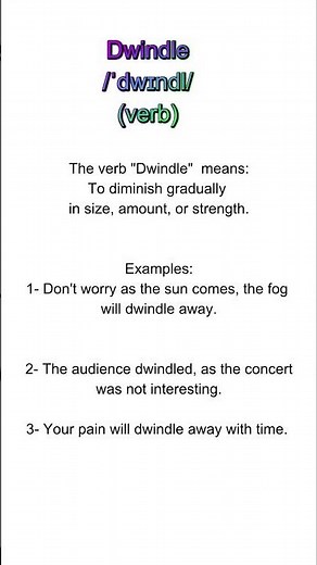 Are You Familiar With The Word "Dwindle"? Let's Explore Its Meaning Together 😄| #english #vocabulary