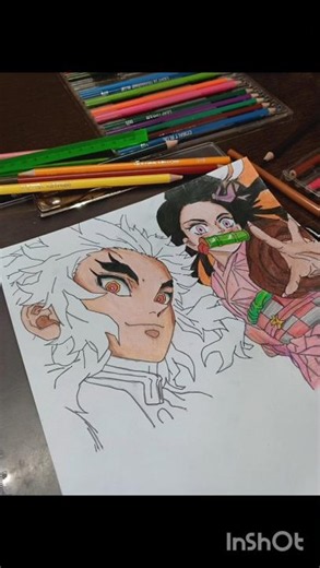 Drawing Rengoku from demon slayer #shorts