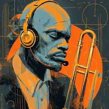 AI Man holding his trombone enjoying Frank Rosolono Shadow of your Smile ‪@elainemylius‬