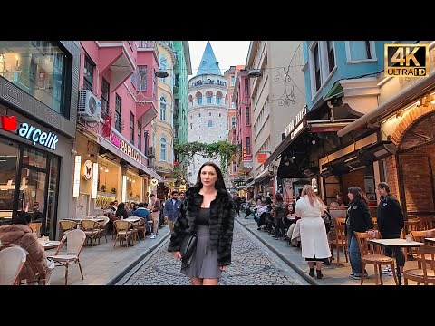 Istanbul Galata Tower Walking tour Historic Landmarks & Stunning Views in 4k