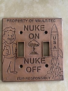 Fallout Light Switch Cover – Single & Double Toggle Options – Vault-tec Style Wall Plate – Copper-plated, Not Painted. – Gamer Room Decor - Etsy