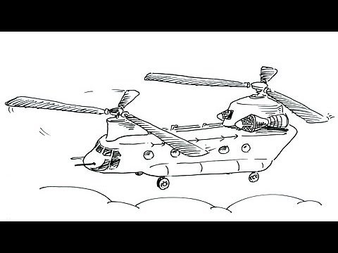 How to draw a Chinook Helicopter - Boeing CH-47