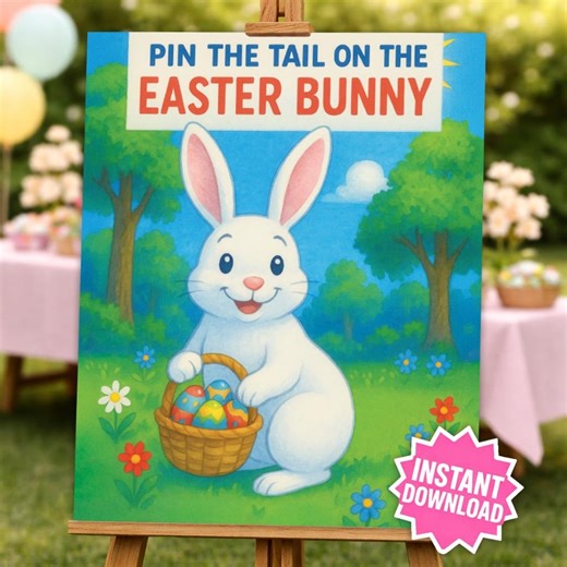Pin the Tail on the Easter Bunny Game Printable | Easter Party Game for Kids | Spring Classroom Activity | Easy Setup Instant Download - Etsy