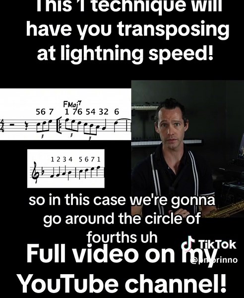 This 1 technique will have you memorizing, analysing and transposing at lightning speed. And you can learn it for free! The full video is on my YouTube channel. #youtube #free #fyp #foryoupage #music #musictheory #sax #saxophone #musiclessons #saxophonelessons #theory