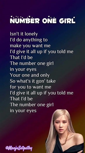 Rosé - Number one girl song Lyrics 💜 #방탄소년단 #bts_army_girl ‪@ManjuSatpathy‬ #rosé #blackpink🖤🩷✨🥰💜