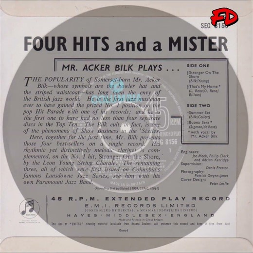 Acker Bilk – Four Hits And A Mister (Columbia 1962)