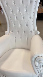 Handmade White Throne Chair: Ornate Beechwood Frame, Vinyl Upholstery - Etsy