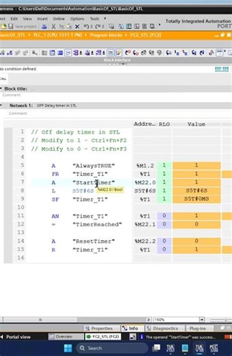 STL Off-Delay Timer TOF in STL Programming | Step-by-Step Demo