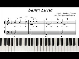 Santa Lucia - EASY Piano Tutorial