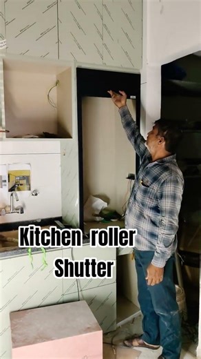 KITCHEN ROLLER SHUTTER🔥 kitchen just got smarter with roller shutters..#kitchengoals#furnituredesign