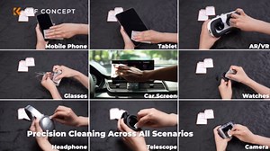K&F CONCEPT 12 Pack Lens Cleaning Cloth | Microfiber Cleaning Cloth | Glasses Cleaning Cloths | Eyeglass Lens Cleaner | Eyeglasses, Camera Lens, VR/AR Headset, and Screen Cleaning | White & Grey
