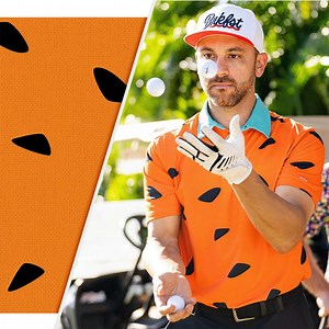 Play Golf Like Fred Flintstone with this Official Orange Polo Shirt